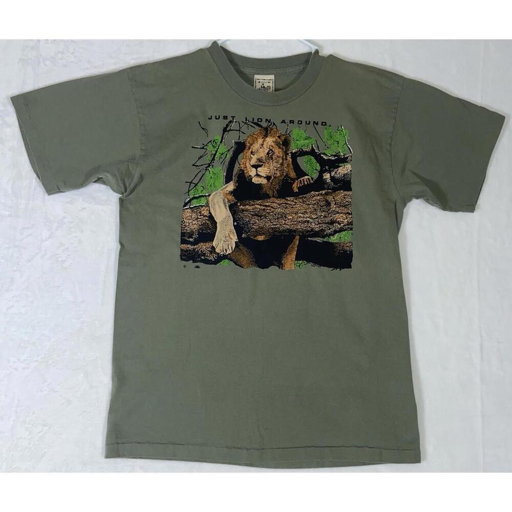 Vintage Lion T Shirt Just Lion Around 1989 Alore Tag Sz L Mike Carter Very Rare